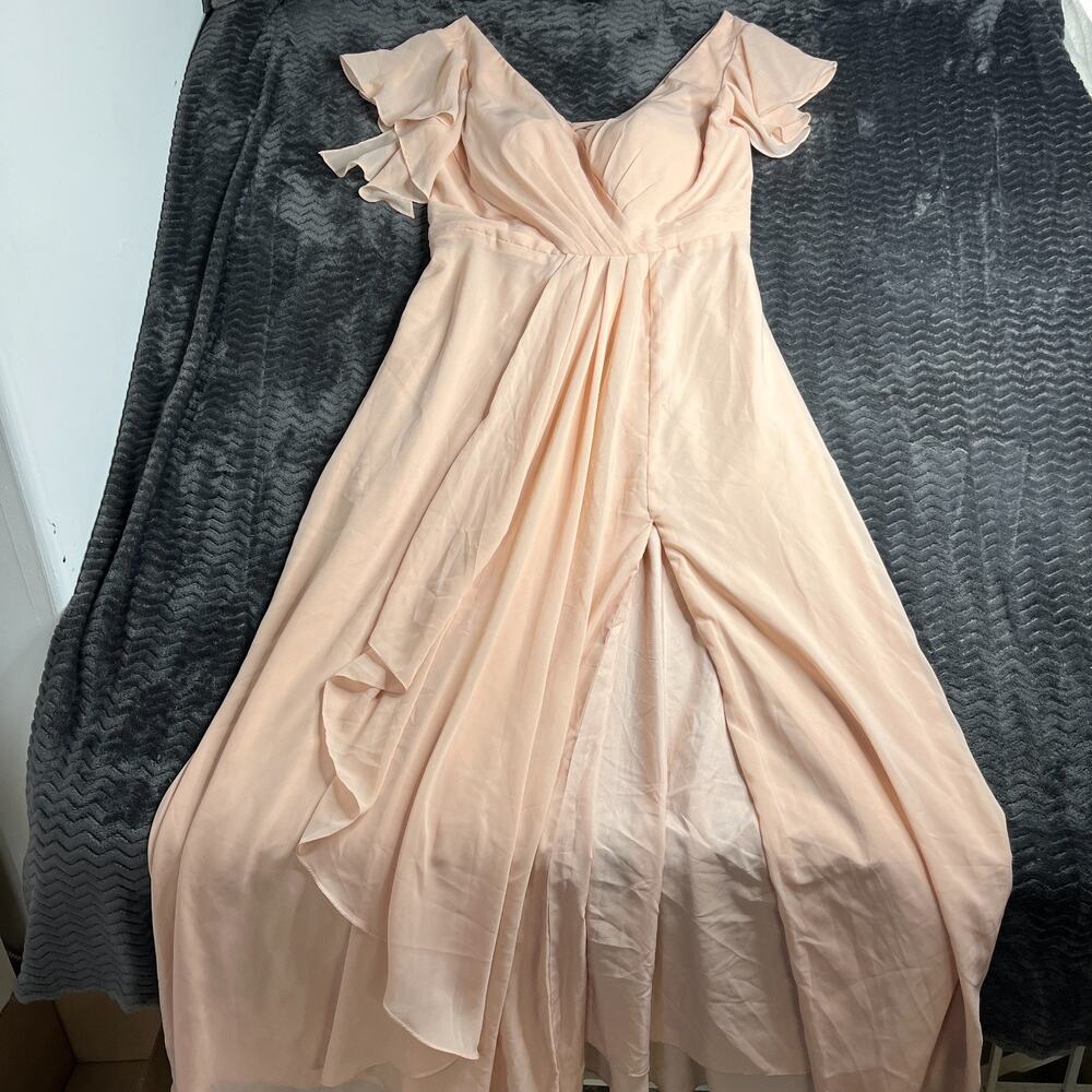 formal Bridesmaid dress plus size 16W beige
